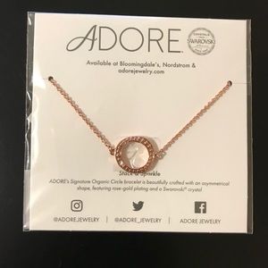 Adore Swarovski Organic Circle Bracelet Rose Gold